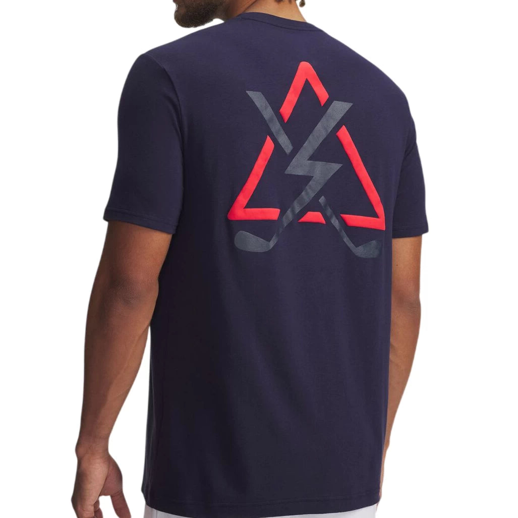 Under Armour Mens Golf Warning Short Sleeve Shirt Midnight Navy