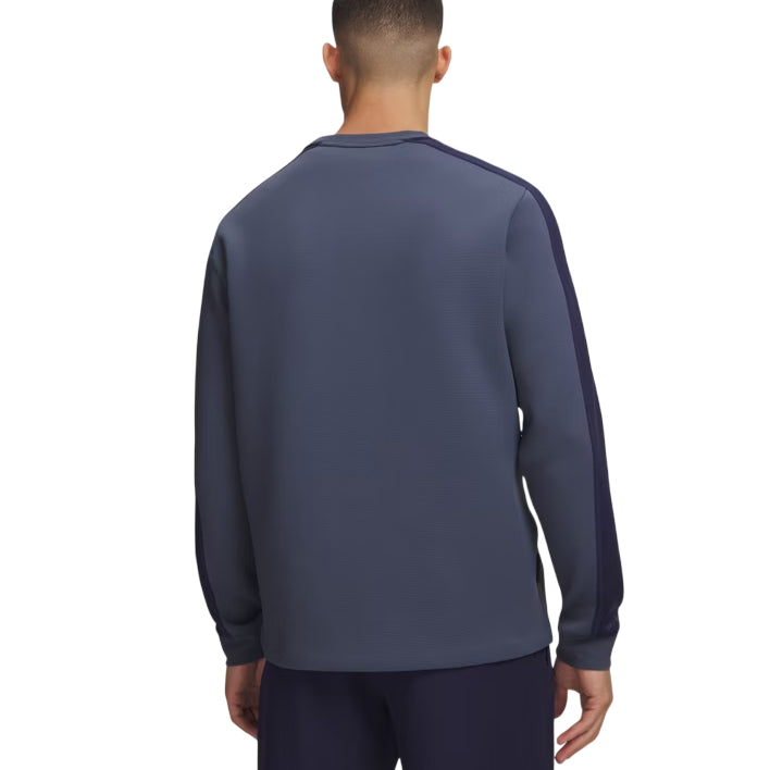 Under Armour Mens Drive Mid Layer Men's Crew Downpour Grey/White/Aegean Blue