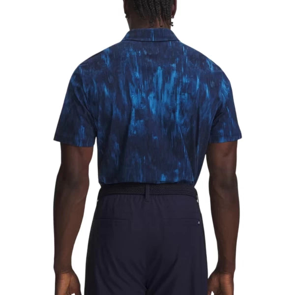 Under Armour Mens Drive Chill Printed Polo Aegean Blue/Midnight Navy/Mod Gray