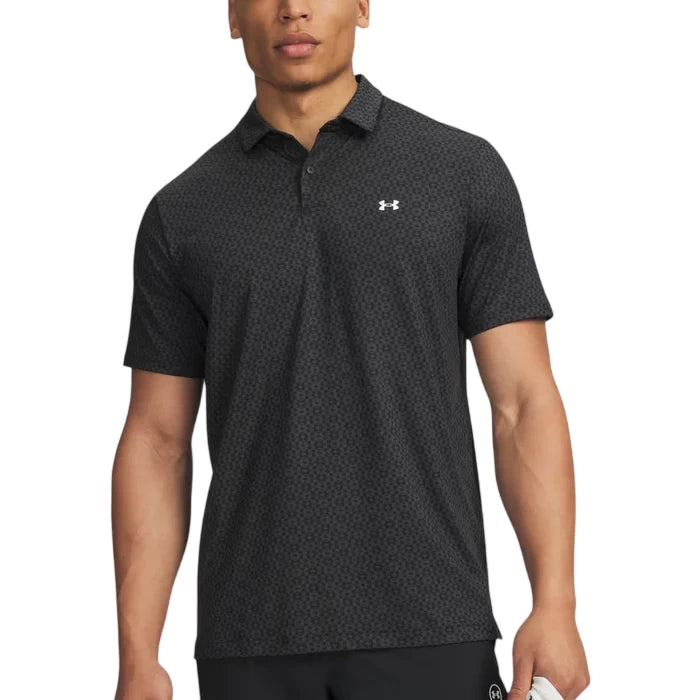 Under Armour Mens Tee To Green Printed Polo Black/White