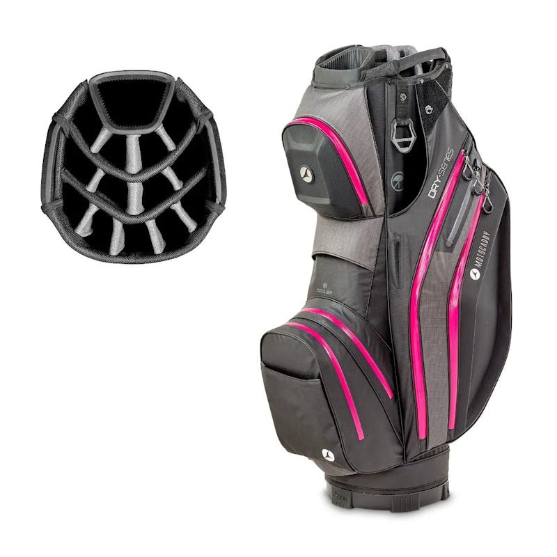 Motocaddy Dry Series Cart Bag - Black/Fuchsia - Tony Valentine - Cart Bags