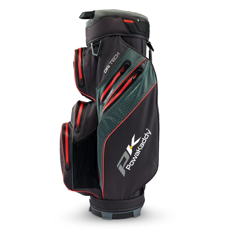 Powakaddy Dri Tech Golf Cart Bag Mag - Lok - Black/Red - Tony Valentine - Cart Bags