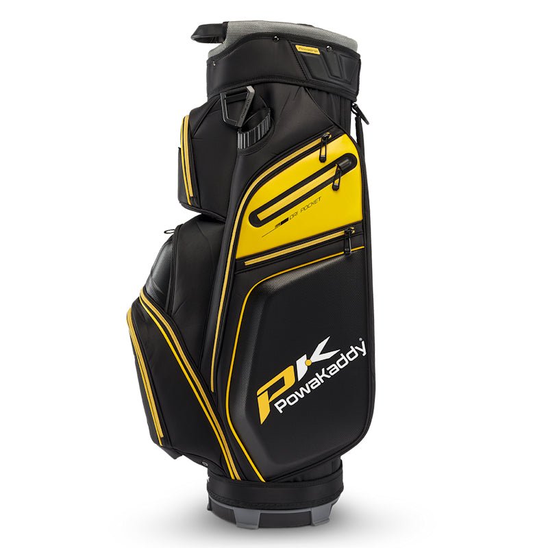 Powakaddy Edge Cart Bag - Gun Metal/Yellow - Tony Valentine - Cart Bags
