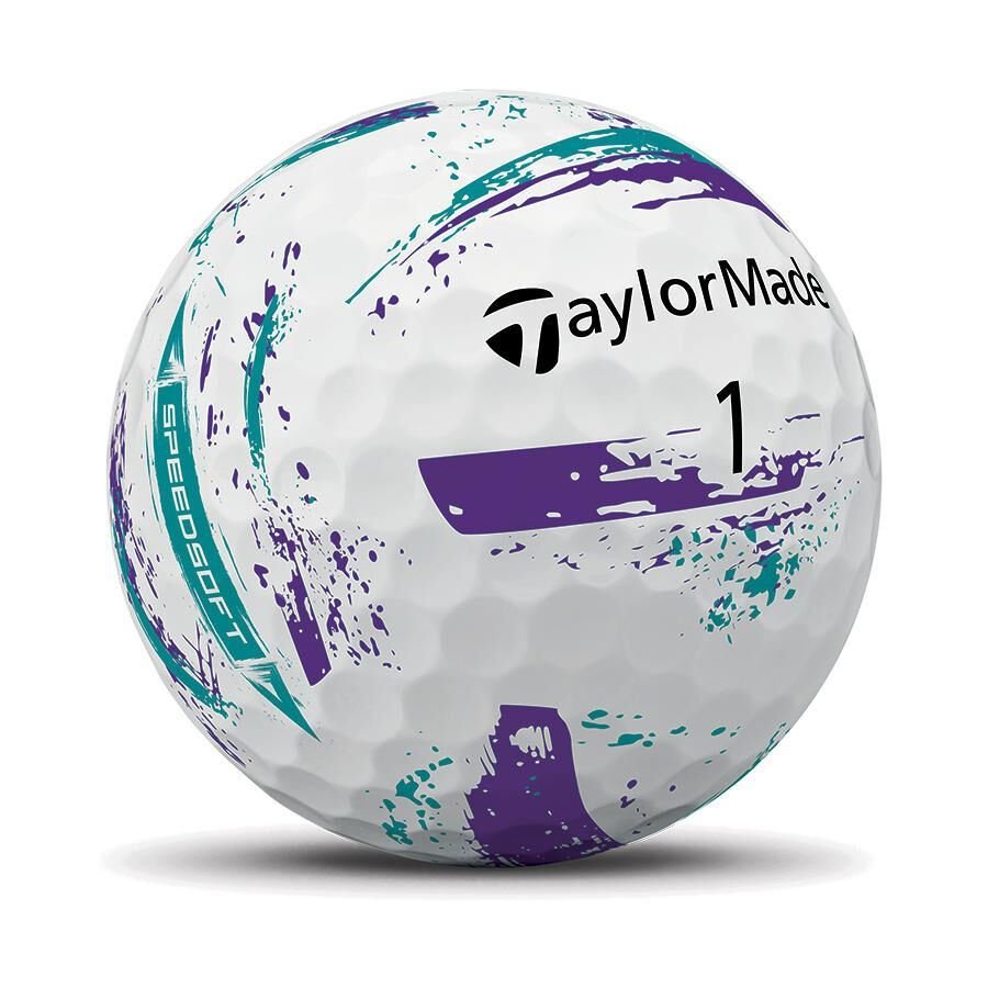 TaylorMade SpeedSoft Ink Golf Balls - Purple/Teal 2026 - Tony Valentine - Golf Balls