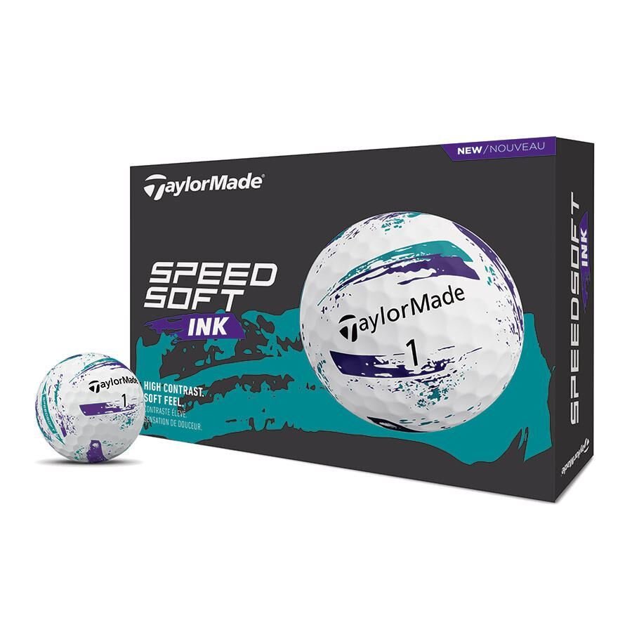 TaylorMade SpeedSoft Ink Golf Balls - Purple/Teal 2026 - Tony Valentine - Golf Balls