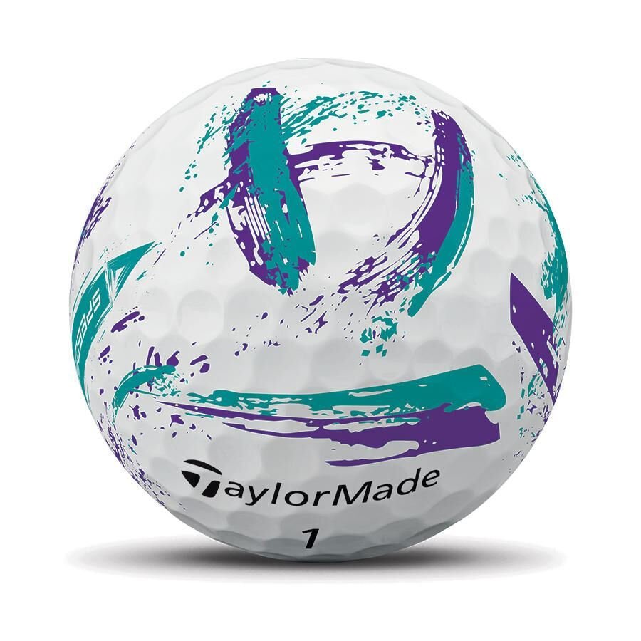 TaylorMade SpeedSoft Ink Golf Balls - Purple/Teal 2026 - Tony Valentine - Golf Balls