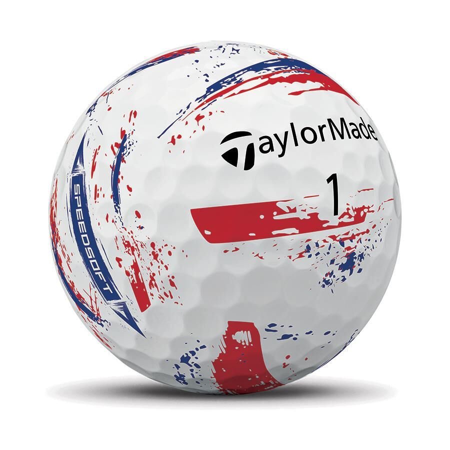 TaylorMade SpeedSoft Ink Golf Balls - Red/Blue 2026 - Tony Valentine - Golf Balls