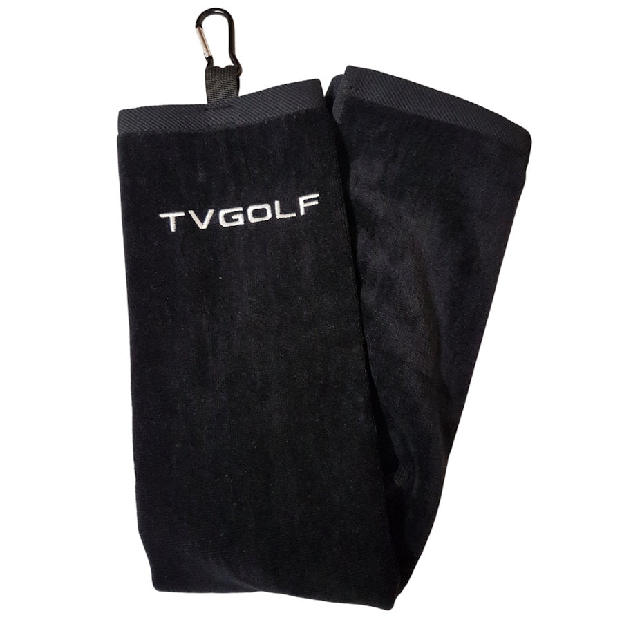 TV GOLF Tri Fold Towel - Black