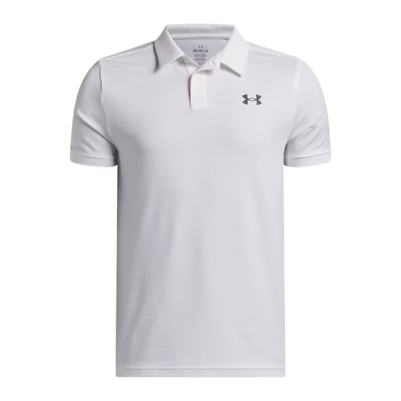 Under Armour Boys Matchplay Polo Shirt White/Castlerock