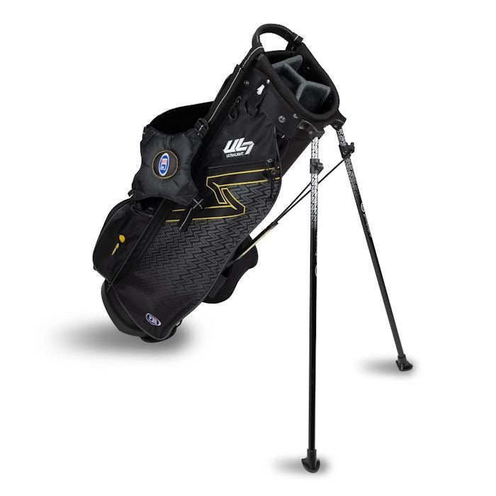 US Kids UL7 63 Stand Bag/32 Inch, Black/Gold Bag - Tony Valentine - 