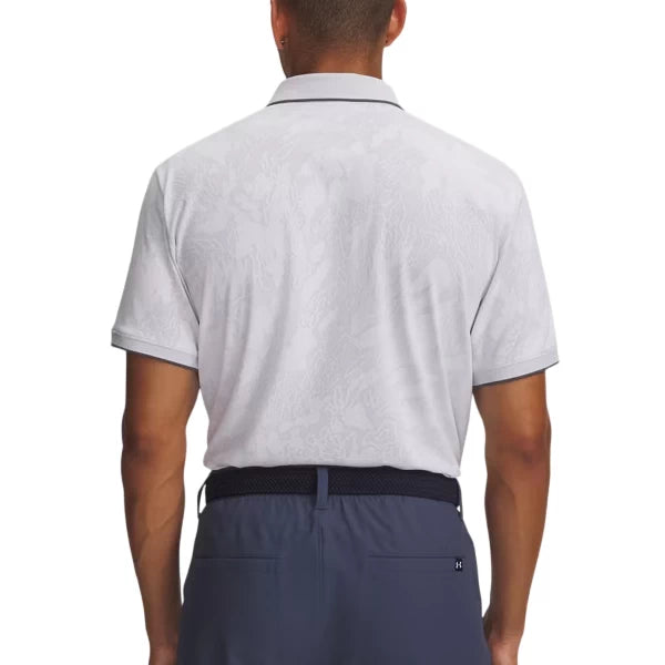 Under Armour Mens ArmourDry Jacquard Polo White/Halo Gray/Castlerock