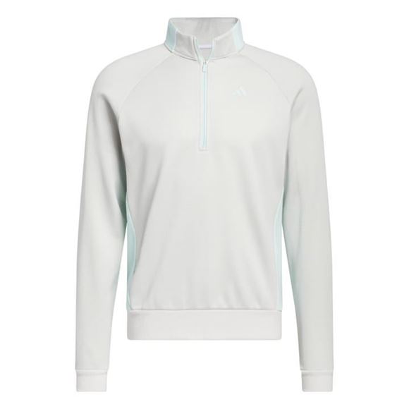 Picture of adidas Mens DWR Quarter-Zip Sweatshirt - Grey/Aqua HZ0432