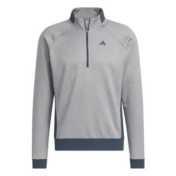 Picture of adidas Mens DWR Quarter-Zip Sweatshirt - Grey/Green HZ0431