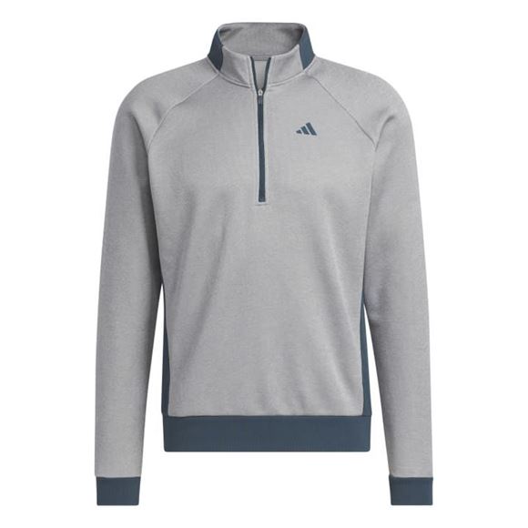 Picture of adidas Mens DWR Quarter-Zip Sweatshirt - Grey/Green HZ0431