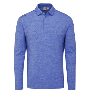 Picture of Ping Mens Emmett Long Sleeve Polo Shirt - Classic Blue Marl