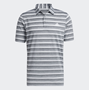 Picture of adidas Mens Two Colour Striped Golf Polo Shirt - Grey Three/White IA5444