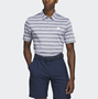 Picture of adidas Mens Two Colour Striped Golf Polo Shirt - Grey Three/White IA5444