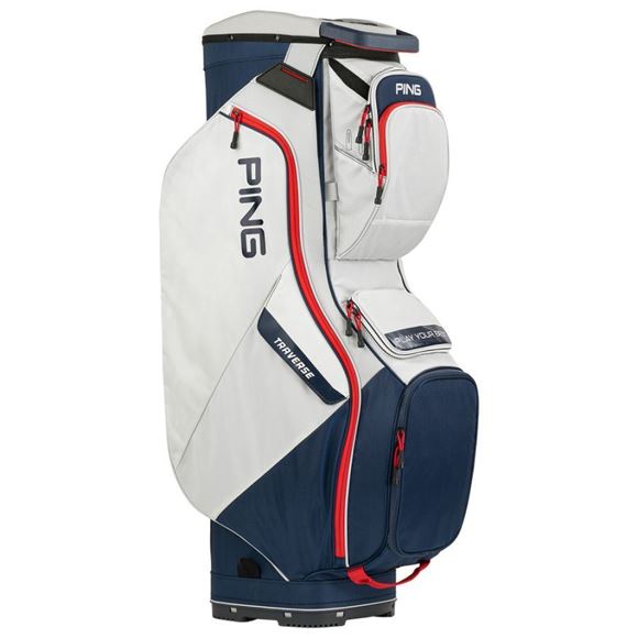 Picture of Ping Traverse Cart Bag - Platinum / Navy / Red 2024