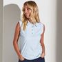 Picture of Ping Ladies Olive Stand Collar Polo Shirt - White/Aruba Blue