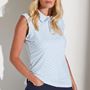 Picture of Ping Ladies Olive Stand Collar Polo Shirt - White/Aruba Blue