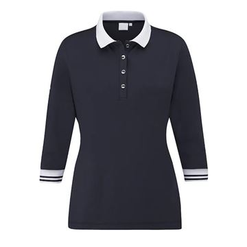 Picture of Ping Ladies Bridget 3/4 Sleeve Polo Shirt - Navy/White