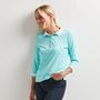 Picture of Ping Ladies Bridget 3/4 Sleeve Polo Shirt - Aruba Blue/White