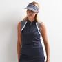 Picture of Ping Ladies Ansie Sleeveless Zip Neck Polo Shirt - Navy/White