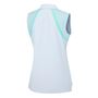 Picture of Ping Ladies Ansie Sleeveless Zip Neck Polo Shirt - White/Aruba Blue