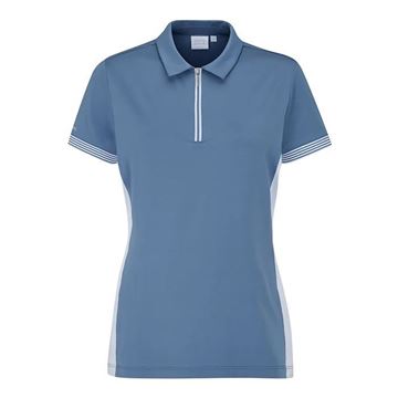 Picture of Ping Ladies Kirby Zip Neck Polo Shirt - Coronet Blue/White