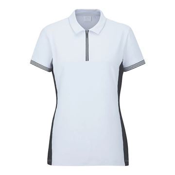 Picture of Ping Ladies Kirby Zip Neck Polo Shirt - White/Navy
