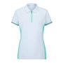 Picture of Ping Ladies Kirby Zip Neck Polo Shirt - White/Aruba Blue