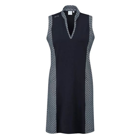 Picture of Ping Ellen Ladies Sleeveless Dress - Navy/White