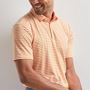 Picture of Ping Mens Owain Striped Polo Shirt - Tangerine/White