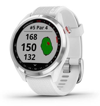 Picture of Garmin S42  Approach GPS Watch - Polished Silver / White Band