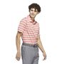 Picture of adidas Mens Two-Color Striped Polo Shirt - Preloved Scarlet/Ivory IN6410