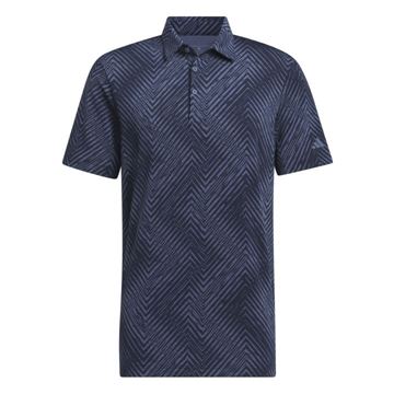 Picture of adidas Mens Ultimate365 Allover Print Polo Shirt - IU4388 - Collegiate Navy/Preloved Ink