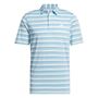 Picture of adidas Mens Two-Color Striped Polo Shirt - IU4334 - Semi Blue Burst/Ivory