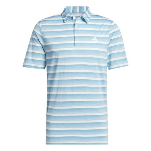 Picture of adidas Mens Two-Color Striped Polo Shirt - Semi Blue Burst/Ivory IU4334