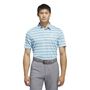 Picture of adidas Mens Two-Color Striped Polo Shirt - IU4334 - Semi Blue Burst/Ivory