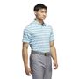 Picture of adidas Mens Two-Color Striped Polo Shirt - IU4334 - Semi Blue Burst/Ivory