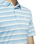 Picture of adidas Mens Two-Color Striped Polo Shirt - IU4334 - Semi Blue Burst/Ivory