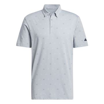 Picture of adidas Mens Go-To Mini-Crest Print Polo Shirt - IS7332 - Light Grey