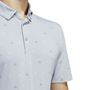 Picture of adidas Mens Go-To Mini-Crest Print Polo Shirt - Light Grey IS7332