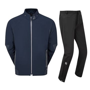 Picture of FootJoy Mens HydroTour Waterproof Suit - Navy Jacket / Black Trousers