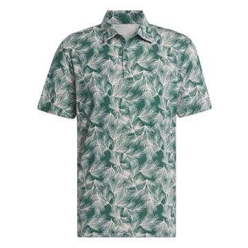 Picture of adidas Ultimate 365 Mesh Print Polo Shirt - IW1409 - Collegiate Green/Sandy Pink