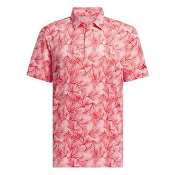 Picture of adidas Ultimate 365 Mesh Print Polo Shirt - IW1408 - Semi Pink Spark/Better Scarlet