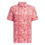 Picture of adidas Ultimate 365 Mesh Print Polo Shirt - IW1408 - Semi Pink Spark/Better Scarlet