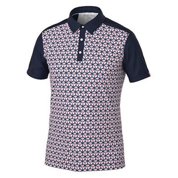 Picture of Galvin Green Mens Mio Golf Shirt - Camelia Rose/Navy