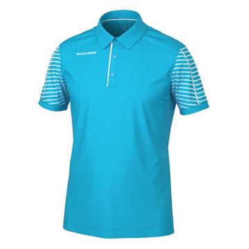 Picture of Galvin Green Mens Milion Golf Shirt - Aqua/White