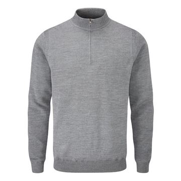 Picture of Ping Mens Croy Lined Half Zip Sweater - French Grey Marl